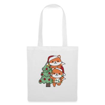 Fox Christmas Tree Christmas Animals Fox - Tote Bag - white - Front