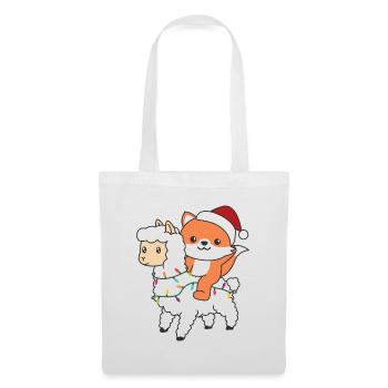 Fox Llama Alpaca Christmas Winter Animals - Tote Bag - white - Front