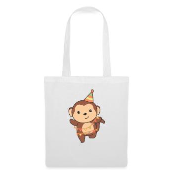 Singe pour anniversaire pour les enfants un anniversaire - Sac en tissu - blanc - Devant