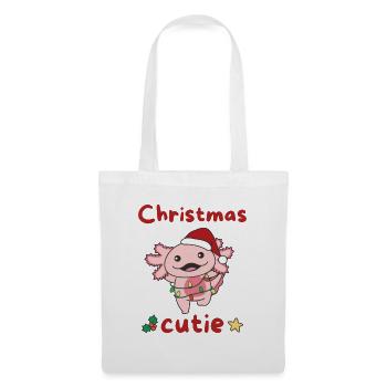Axolotl Weihnachten Axolotls Christmas Cutie - Stoffbeutel - Weiß - Vorne