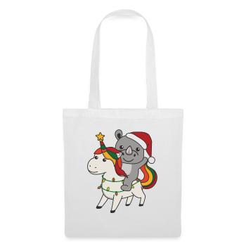 Christmas Rhinoceros Merry Christmas Unicorn - Tote Bag - white - Front