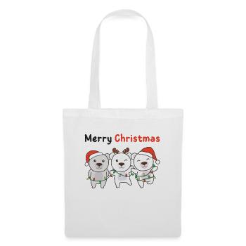 Ours polaire Animaux de Noël Ours polaires Joyeux Noël - Sac en tissu - blanc - Devant