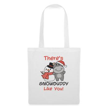 Hippo Il y a un jeu de mots de snowbuddy comme bonhomme de neige - Sac en tissu - blanc - Devant