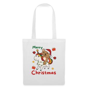 Licorne de Noël Quokka Joyeux Noël Licorne - Sac en tissu - blanc - Devant
