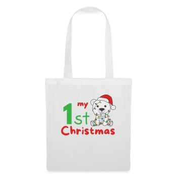 Ours polaire Noël Ours polaires mon 1er Noël - Sac en tissu - blanc - Devant