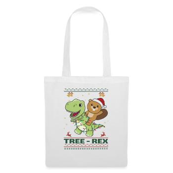 Merry Christmas ugly christmas Beaver Tree Rex - Tote Bag - white - Front