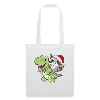 Raccoon Trex Christmas Snow Winter Animals - Tote Bag - white - Front