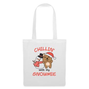 Quokka Chillin avec mon bonhomme de neige - Sac en tissu - blanc - Devant