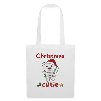Ours polaire Noël Ours polaire Mignon de Noël - Sac en tissu - blanc - Devant
