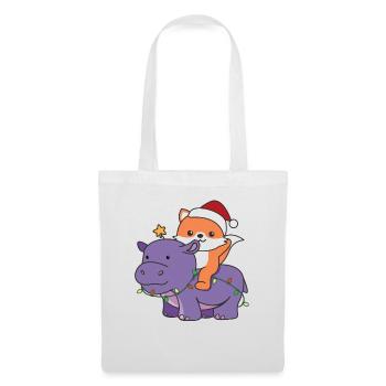 Christmas Hippo Fox Merry Christmas Hippo - Tote Bag - white - Front