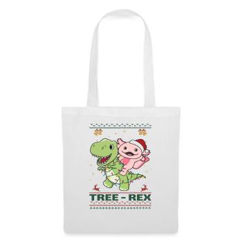 Joyeux Noël moche Noël Axolotl Arbre Rex - Sac en tissu - blanc - Devant