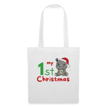 Rhino Noël Rhinos mon 1er Noël - Sac en tissu - blanc - Devant