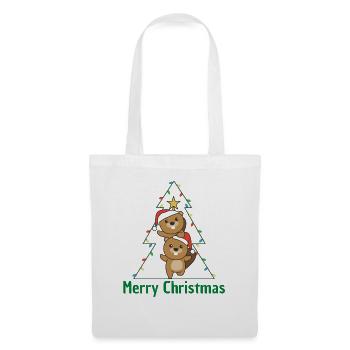 Beaver Christmas Tree Christmas Animals Beavers - Tote Bag - white - Front