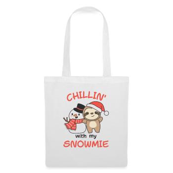 Sloth Chillin avec mon bonhomme de neige - Sac en tissu - blanc - Devant