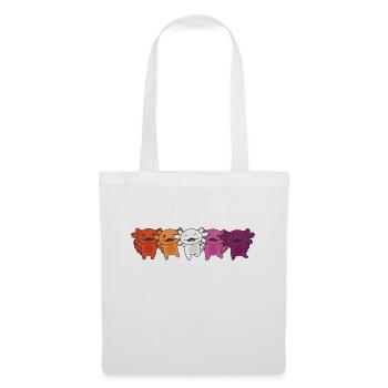 Drapeau lesbien Gay Pride LGBTQ Axolotl - Sac en tissu - blanc - Devant