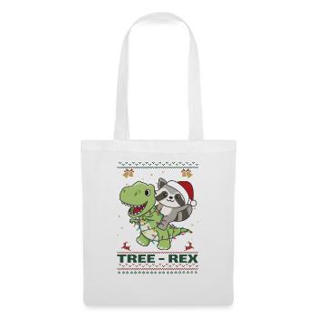 Joyeux Noël moche raton laveur Arbre Rex - Sac en tissu - blanc - Devant