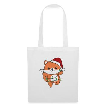 Renard Noël Animaux d’hiver Renard - Sac en tissu - blanc - Devant