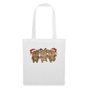 Reh Weihnachten Weihnachtstiere süßes Reh - Stoffbeutel - Weiß - Vorne