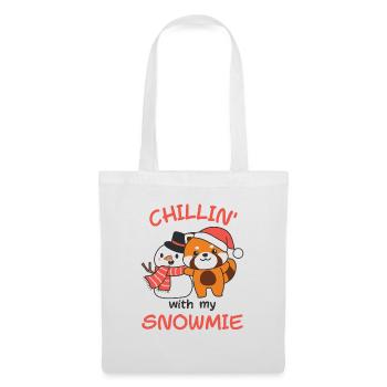 Red Panda Chillin avec mon bonhomme de neige - Sac en tissu - blanc - Devant