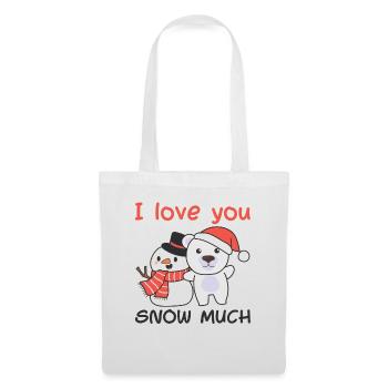 Polar Bear I love you snow much snowman pun - Tote Bag - white - Front