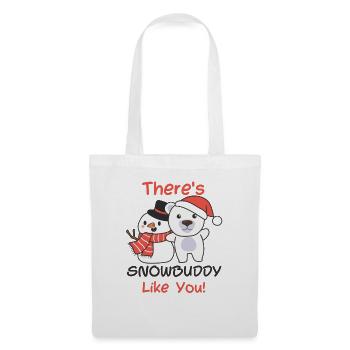 Ours polaire Il y a un copain de neige comme un jeu de mots de bonhomme de neige - Sac en tissu - blanc - Devant