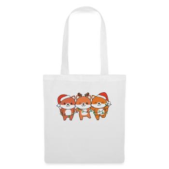 Renard Noël Animaux d’hiver Renard - Sac en tissu - blanc - Devant