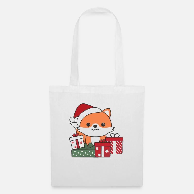 Fuchs Weihnachten Geschenk Winter Tiere Fuchs - Stoffbeutel - Weiß