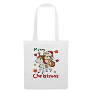 Paresseux de Noël Joyeux Noël Licorne - Sac en tissu - blanc - Devant