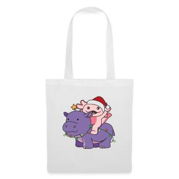 Christmas Hippo Axolotl Merry Christmas Hippo - Tote Bag - white - Front