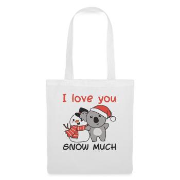 Koala I love you snow much schneemann wortspiel - Stoffbeutel - Weiß - Vorne
