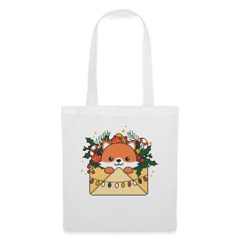 Renard Lettre de Noël animaux d’hiver Renard - Sac en tissu - blanc - Devant