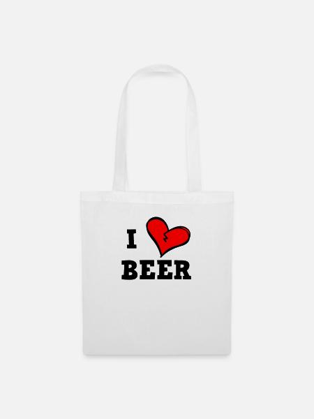 Ich liebe Bier - Stoffbeutel - Weiß