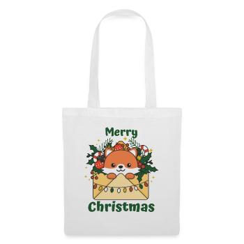 Renard Lettre de Noël animaux d’hiver Renard - Sac en tissu - blanc - Devant