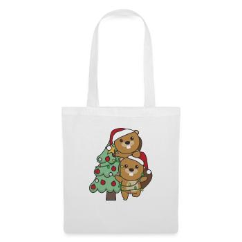 Beaver Christmas Tree Christmas Animals Beavers - Tote Bag - white - Front