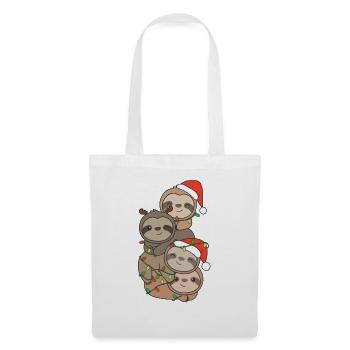 Sloth Christmas Tree Christmas Animals Sloths - Tote Bag - white - Front