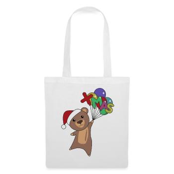 Ours Joyeux Noël Hiver Animaux Ours - Sac en tissu - blanc - Devant