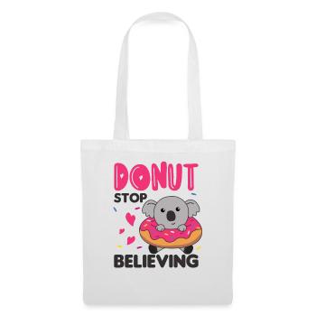 Süßer Koala lustige Tiere in Donut pink - Stoffbeutel - Weiß - Vorne