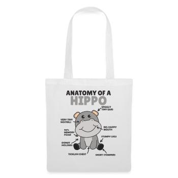 douce Hippopotame explication Anatomie d’un hippopotame - Sac en tissu - blanc - Devant