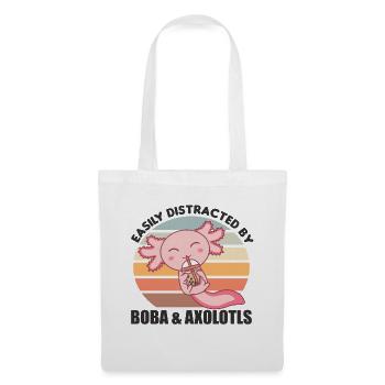 Bubble Tea Axolotl Chocolat Animaux mignons Boba - Sac en tissu - blanc - Devant