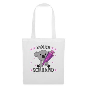 Endlich Schulkind Koala Schultüte Einschulung - Stoffbeutel - Weiß - Vorne