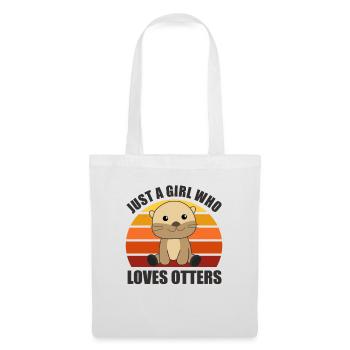 Seulement une fille qui aime la loutre - loutre douce - Sac en tissu - blanc - Devant