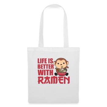 Ramen Japanese Noodles Sweet Monkey Eats Ramen - Tote Bag - white - Front