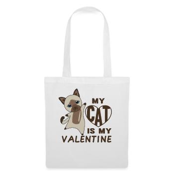 Mon chat est mon chat mignon de la Saint-Valentin pour la Saint-Valentin - Sac en tissu - blanc - Devant