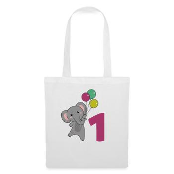 Ballons de premier anniversaire d’éléphant pour enfants - Sac en tissu - blanc - Devant