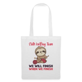 Sloth knitting team sloths knitting comfortably - Tote Bag - white - Front