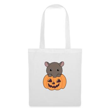 tapir in pumpkin sweet tapire happy halloween - Tote Bag - white - Front