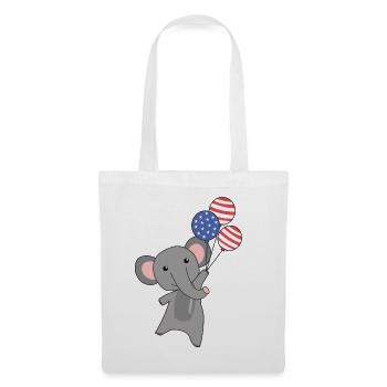 éléphant vole ballons usa animaux mignons éléphants - Sac en tissu - blanc - Devant