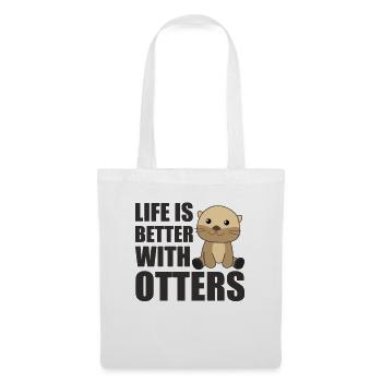 La vie est meilleure avec la loutre - loutre douce - Sac en tissu - blanc - Devant