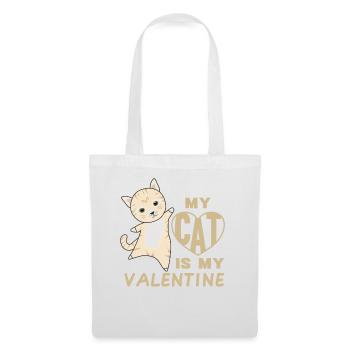 Mon chat est mon chat mignon de la Saint-Valentin pour la Saint-Valentin - Sac en tissu - blanc - Devant