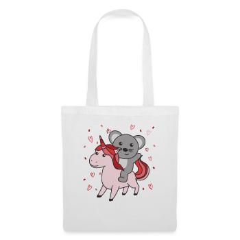 Mouse with unicorn hearts favorite animal heart - Tote Bag - white - Front